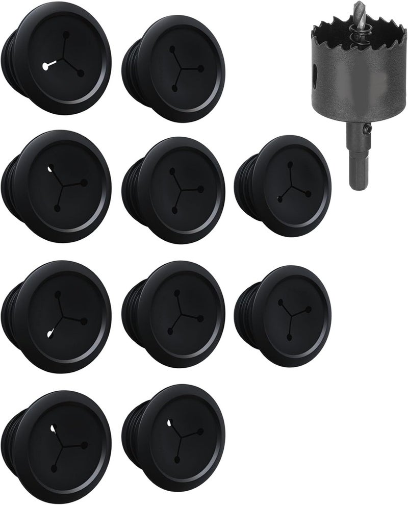 ECHOGEAR Wall Cable Hiders for Cable Management - 2.25" Mini Cord Hider Conceals 3 Low Voltage Cables Behind Wall - Perfect for Speakers, Mounted TVs, Desks & More - Black 10-Pack - Image 1
